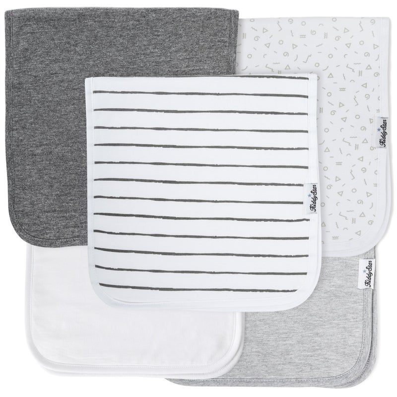 KiddyStar 5-Pack Organic Cotton Burp Cloths - Large, Ultra-Soft 3-Layer Towels for Burping, Shoulder & Hand Use, Highly Absorbent - Image 1